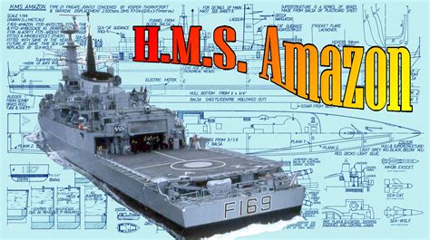 Build a Scale 1/96 Length 48" H.M.S. Amazon Type 21 frigate Full size printed plan Tile Print ...