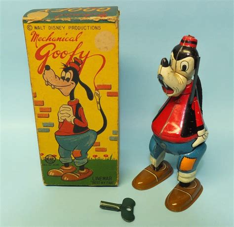 VINTAGE LINEMAR DISNEY MECHANICAL GOOFY TIN WIND UP TOY & BOX FROM THE 1950S | Vintage kids toys ...