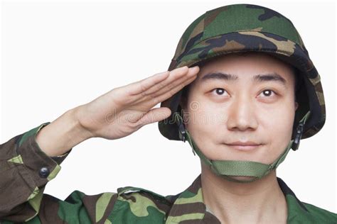 Man In Military Uniform Saluting Stock Photo - Image of army, portrait: 31691488