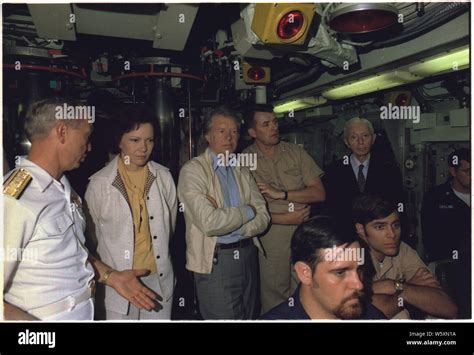 Rosalynn Carter, Jimmy Carter and Admiral Hyman Rickover aboard the ...