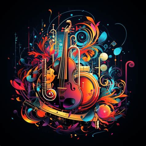 Premium Photo | Vector abstract musical background music wallpaper color abstract instruments