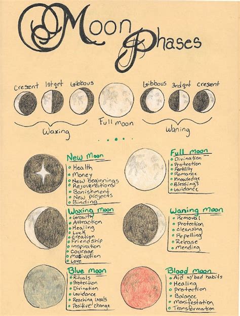 Pagan/Wiccan Phases of the Moon Printable BoS Page | Etsy