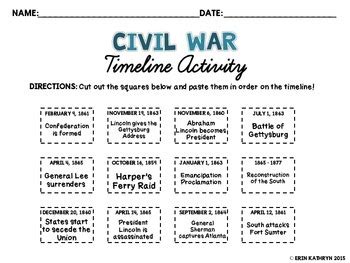 Civil War Timeline Worksheet – Englishworksheet.my.id