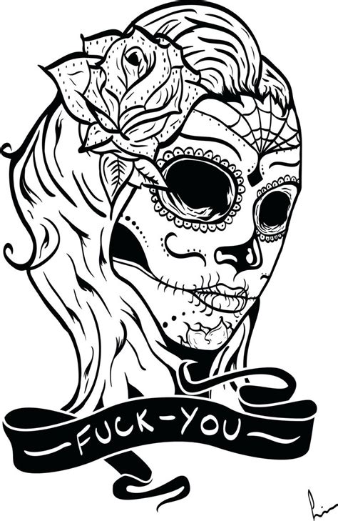 Download or print this amazing coloring page: Printable Sugar Skull Coloring Pages Animals For ...