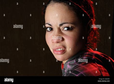 Portrait, Woman snarling Stock Photo - Alamy