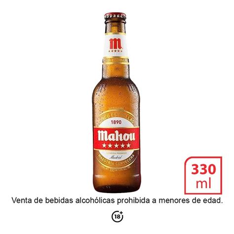 Cerveza clara Mahou Cinco Estrellas premium original 330 ml | Walmart