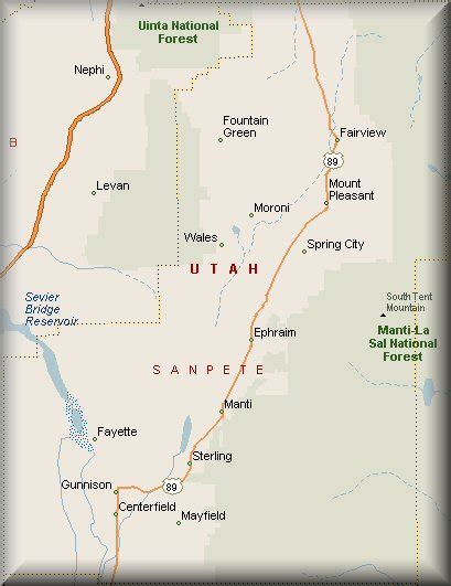 Sanpete County, Utah Map