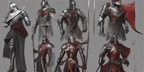 different views of medieval knights, concept art by | Stable Diffusion