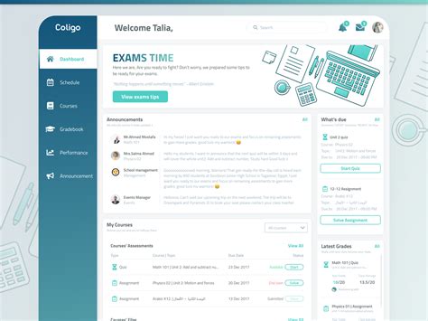 Student Dashboard - Learning Management System (Coligo) by Khalifa on ...