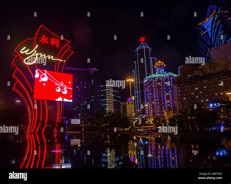 The Macau skyline at night Stock Photo - Alamy