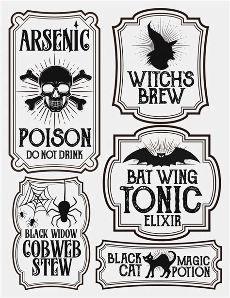 Halloween Bottle Labels – Free Printables – Potions Labels – Poison ...