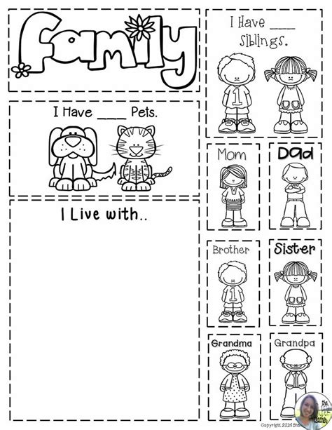 All About Me Interactive Notebook - No Prep! | Family activities kindergarten, Family activities ...