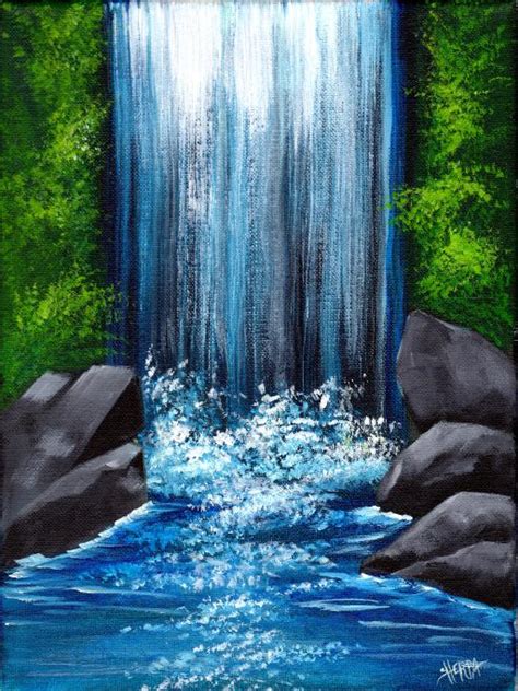 EASY Fan Brush Waterfall | Beginner Acrylic Painting STEP BY STEP #7 | The Art Sherpa | The Art ...