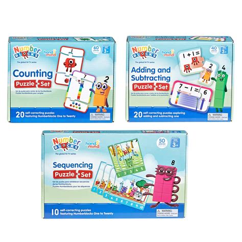 Numberblocks Puzzle Set 3-Pack, Counting, Addition & Subtraction ...