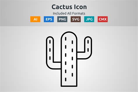 Cactus Vector Outline Icon Graphic by abidehtisham198 · Creative Fabrica