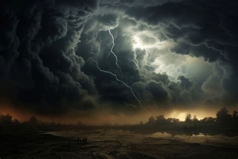 Dark cloud thunderstorm lightning outdoors. | Free Photo - rawpixel