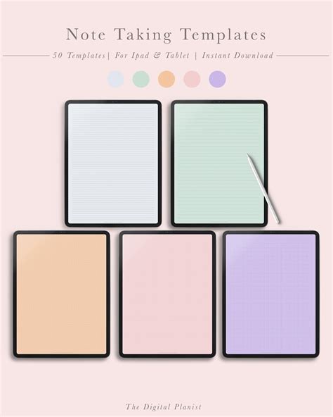 50 digital note taking templates for ipad and tablet perfect etsy – Artofit