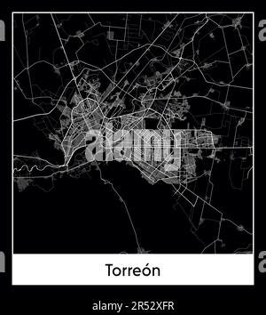 Torreon Mexico North America City map blue print vector illustration Stock Vector Image & Art ...