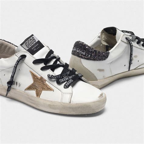 Superstar Superstar sneakers with gold star and glittery heel tab ...