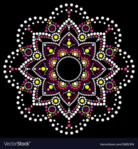 Dot art ethnic mandala traditional design Vector Image