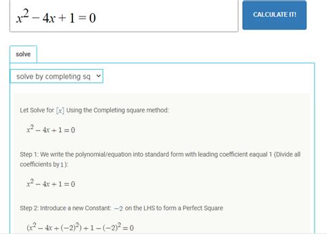 Complete The Square Solver - A Free Calculator