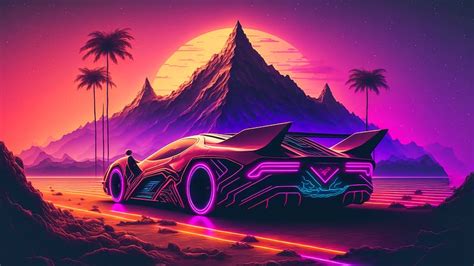 Synthwave Sports Car, synthwave, artist, artwork, digital-art, HD wallpaper | Peakpx