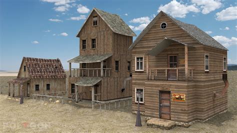 ArtStation - Wild West house and location (low poly)