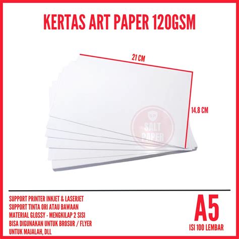 Jual Kertas Art Paper A5 isi 100 lembar / Kertas Brosur A5 | Shopee ...