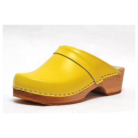 Leather swedish clogs with wooden sole for woman - Esprit Nordique