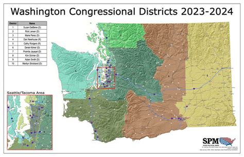 Washington Political and State Legislative Wall Maps – State Political Maps