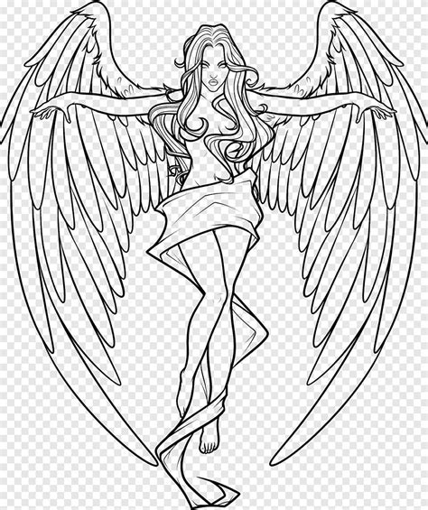 Drawing Castiel Fallen angel Sketch, angel, pencil, wings png | PNGEgg