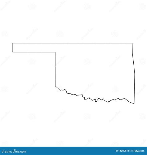 Oklahoma, State of USA - Solid Black Outline Map of Country Area ...