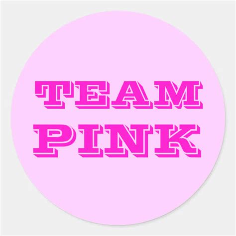 Team Pink Classic Round Sticker | Zazzle