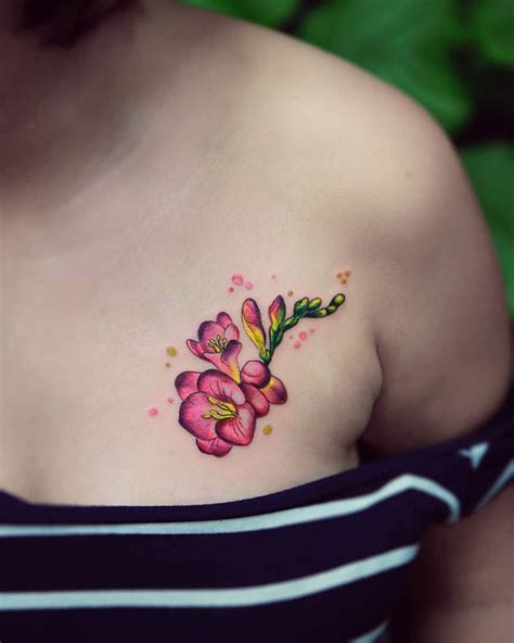 20+ Beautiful Freesia Flower Tattoo Ideas For Females