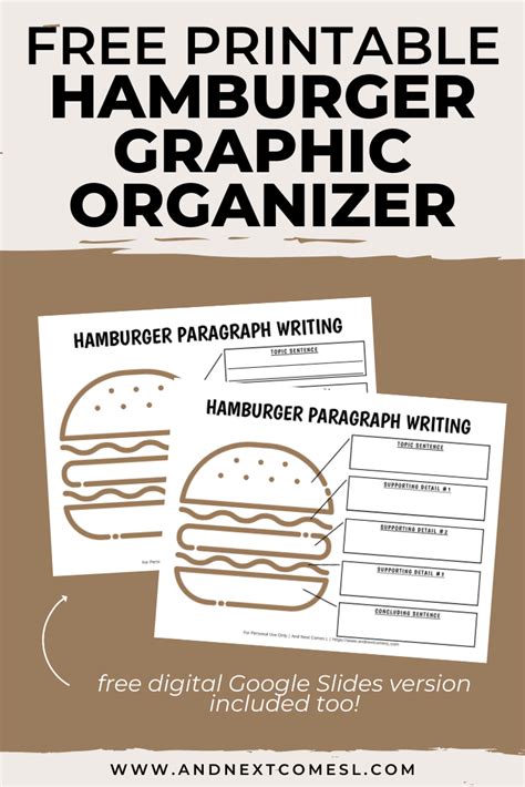 Hamburger Paragraph Graphic Organizer