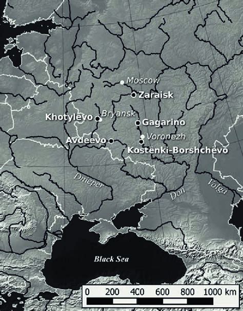 Locations of known Gravettian sites in European Russia. Abb. 1. Lage... | Download Scientific ...