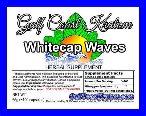 Whitecap Waves Capsules (Lot A6) – Gulf Coast Kratom