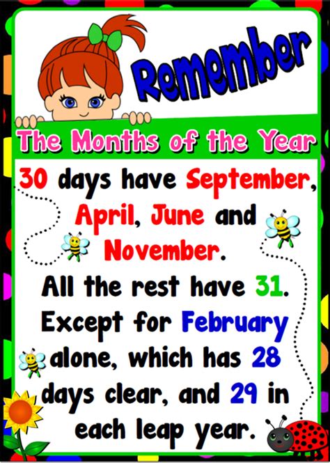 30 Days Hath September Poem Printable