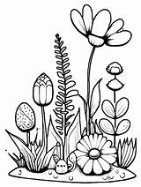 Flower Garden Coloring Page · Creative Fabrica sketch template