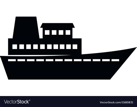 Cruise ship silhouette isolated icon Royalty Free Vector