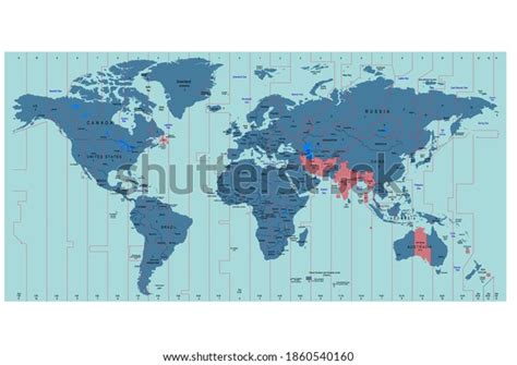 Vector Timezone World Map Color Illustration Stock Vector (Royalty Free) 1860540160 | Shutterstock