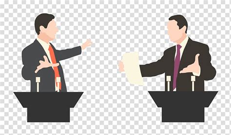 Two men having conversation beside desks illustration, Debate Speech ...