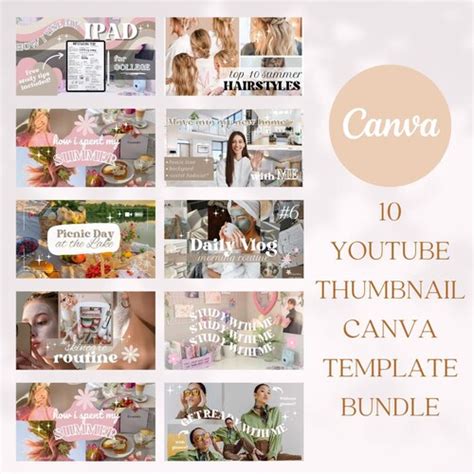 Youtube Thumbnail Canva Template Kit Youtube Canva Branding - Etsy