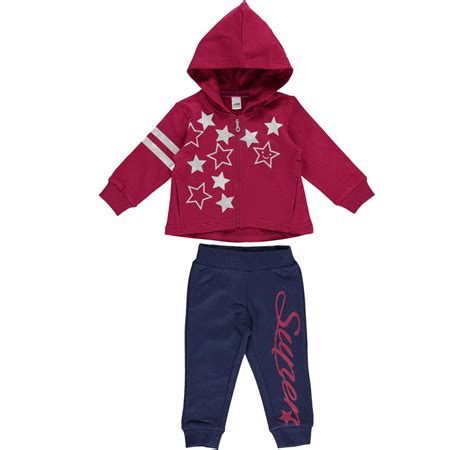 Tuta in cotone garzato con giacchetto zip per bambina da 6 mesi a 7 anni iDO - TUTE & COMPLETI ...