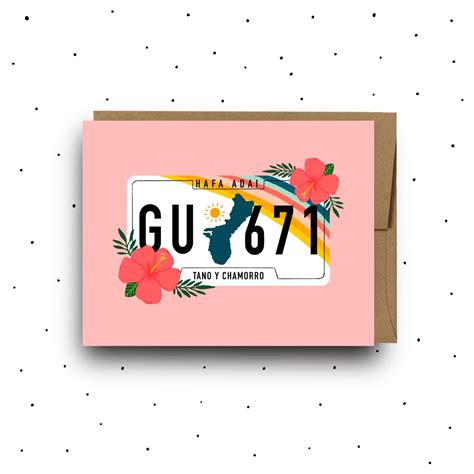 Guam License Plate Cards Chamorro Cards Guam Greeting Cards - Etsy