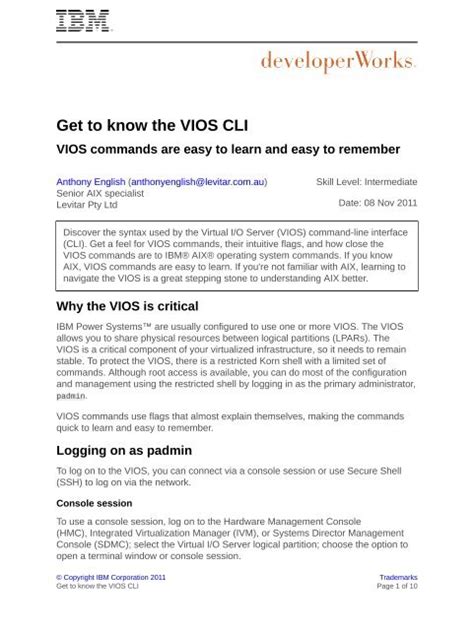 VIOS and AIX commands - IBM