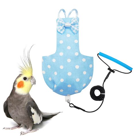 Buy VANFAVORI Bird Diaper Harness Flight Suit Clothes with 80 Inch Flying Leash for Parrots ...