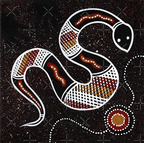 "Aboriginal Art Painting - Snake" by HogarthArts | Redbubble