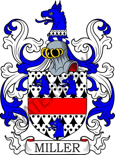 Miller Family Crest Digital Download Miller Coat of Arms JPG File Heraldry, Genealogy, Ancestry ...