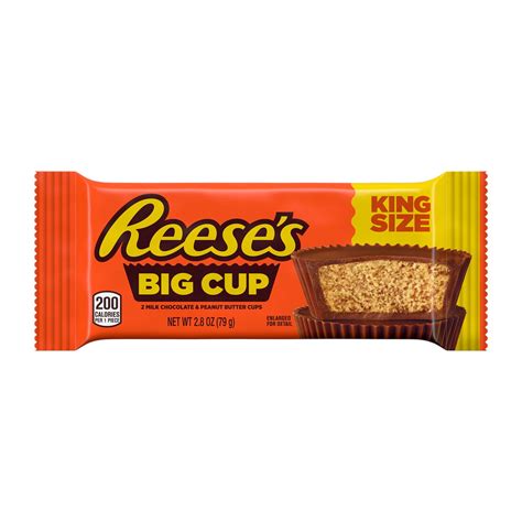 Reese's Big Cup Milk Chocolate King Size Peanut Butter Cups Candy, Pack 2.8 oz - Walmart.com